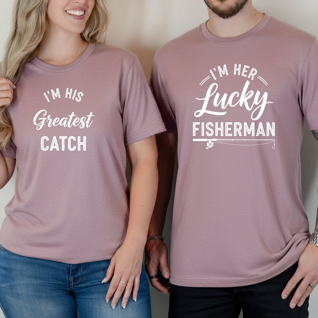 I'm His Greatest Catch I'm Her Lucky Fisherman Matching product image 7
