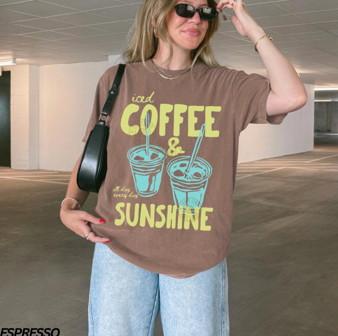 Iced Coffee and Sunshine Shirt – Summer Vibes Lover Tee product image 7