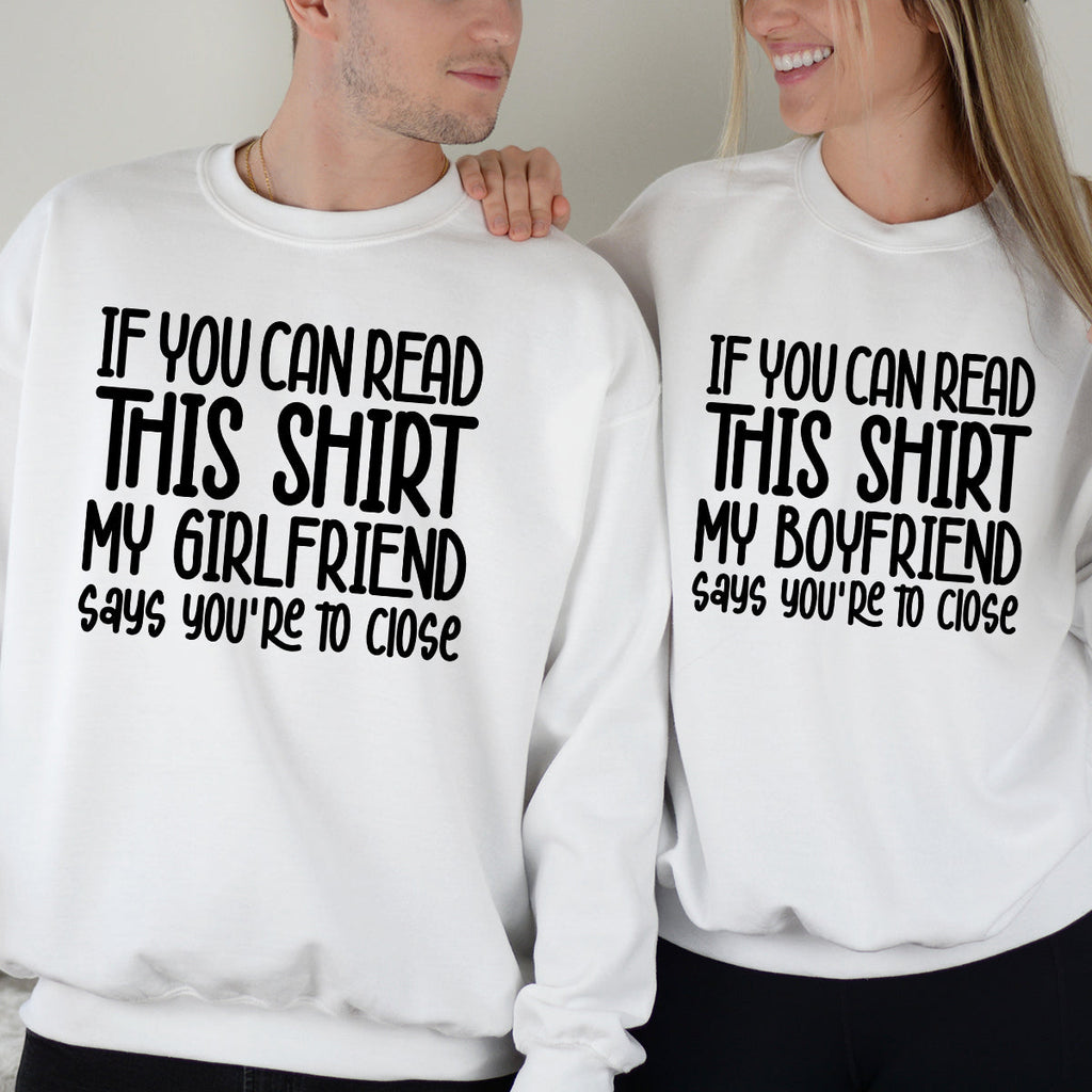 If You Can Read This Shirt Funny His & Her Matching Hoodies product image 6