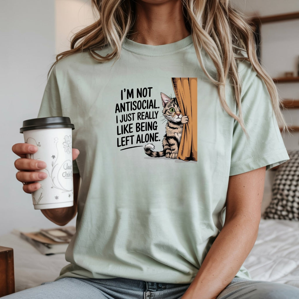 I'm Not Antisocial T-Shirt - Funny Cat Sarcastic Graphic Tee product image 3