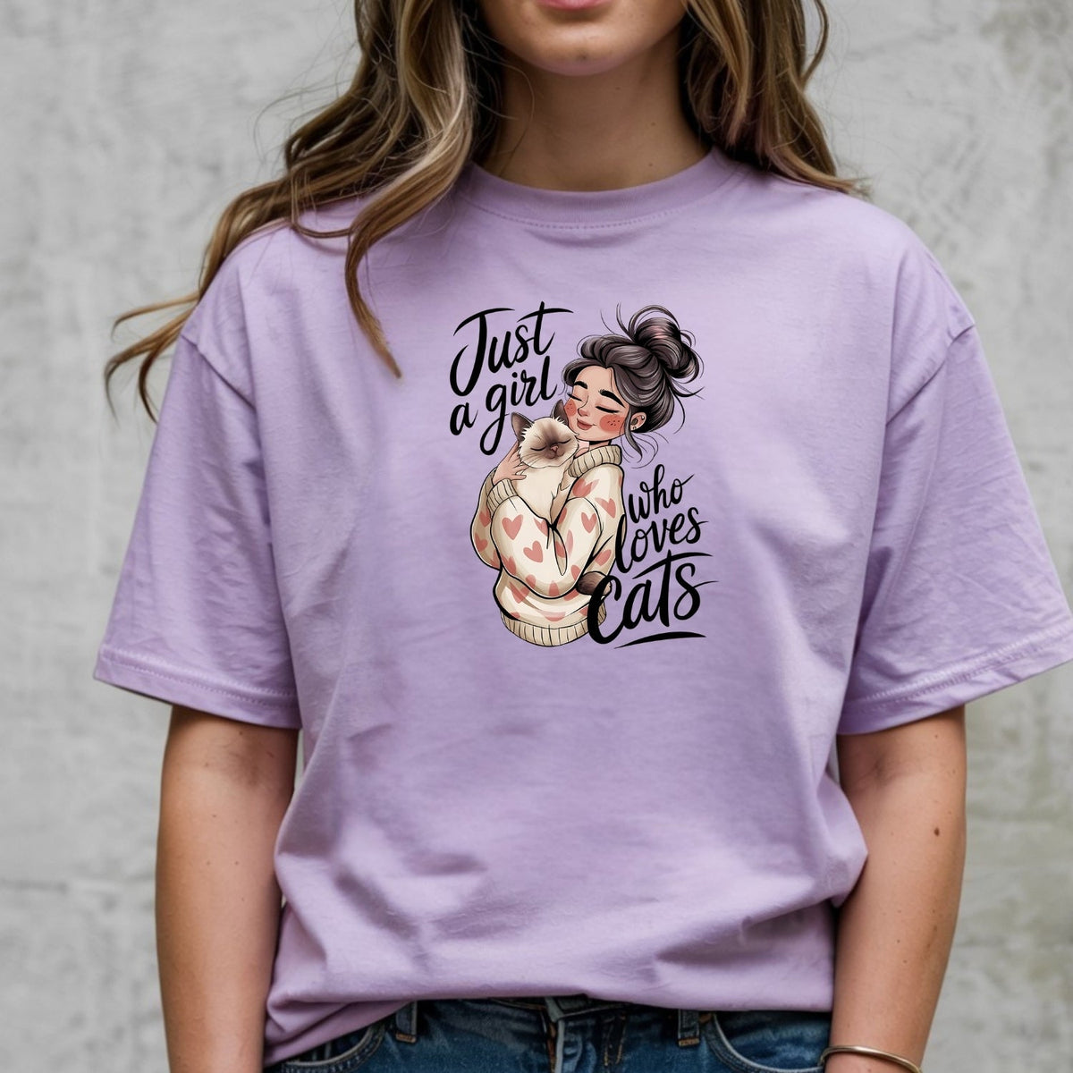 Just a Girl Who Loves Cats T-Shirt - Funny Cat Sarcastic product image 5