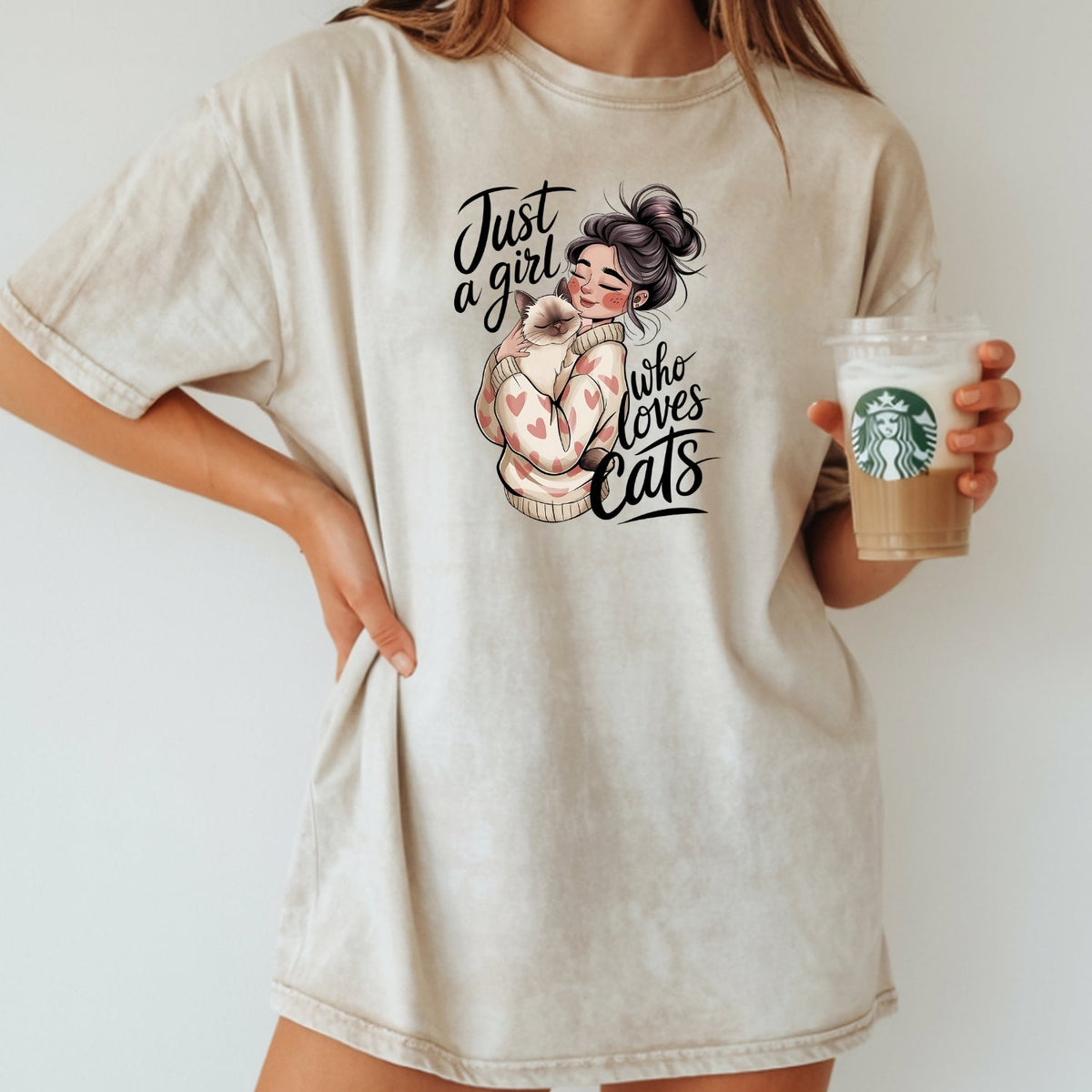 Just a Girl Who Loves Cats T-Shirt - Funny Cat Sarcastic product image 1