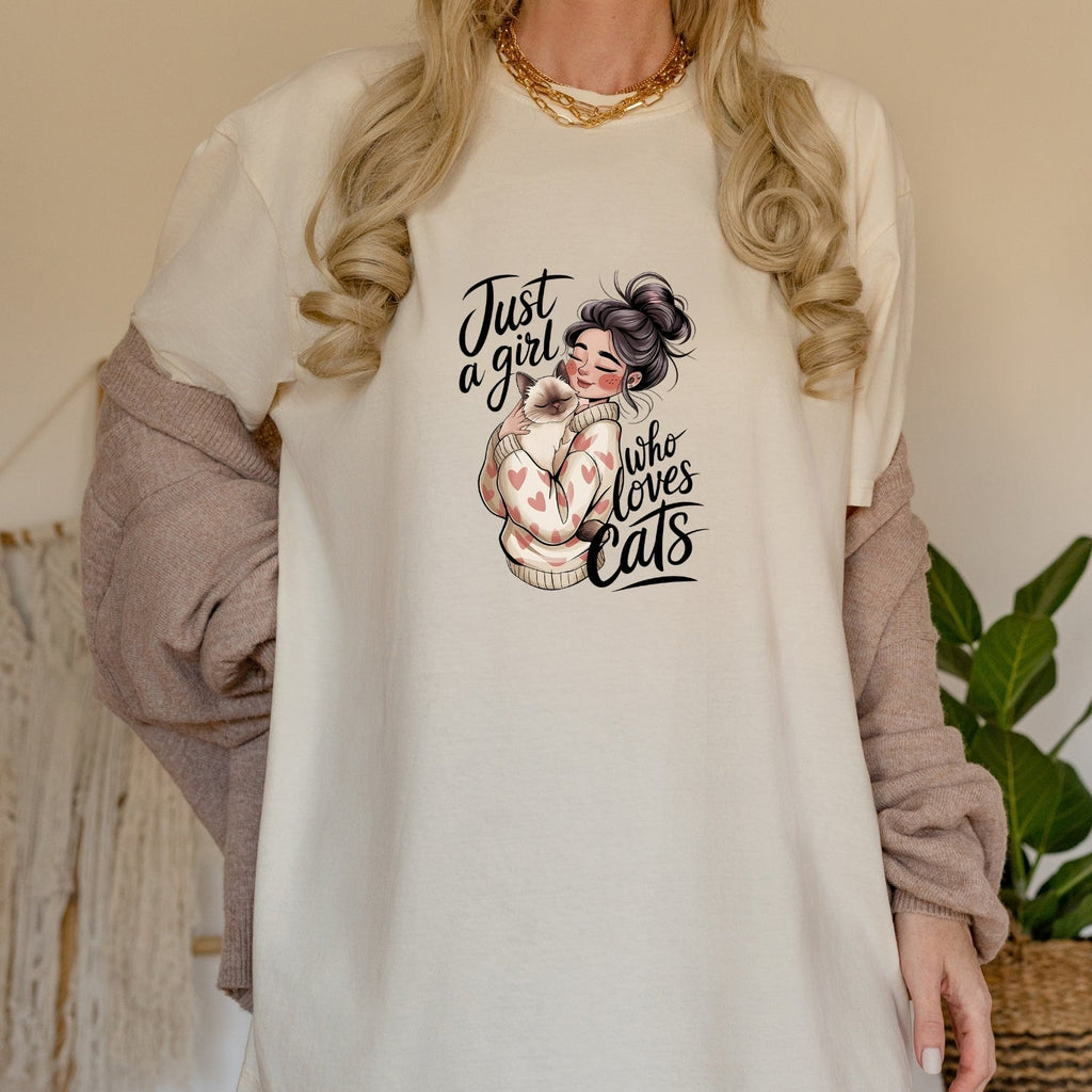 Just a Girl Who Loves Cats T-Shirt - Funny Cat Sarcastic product image 11