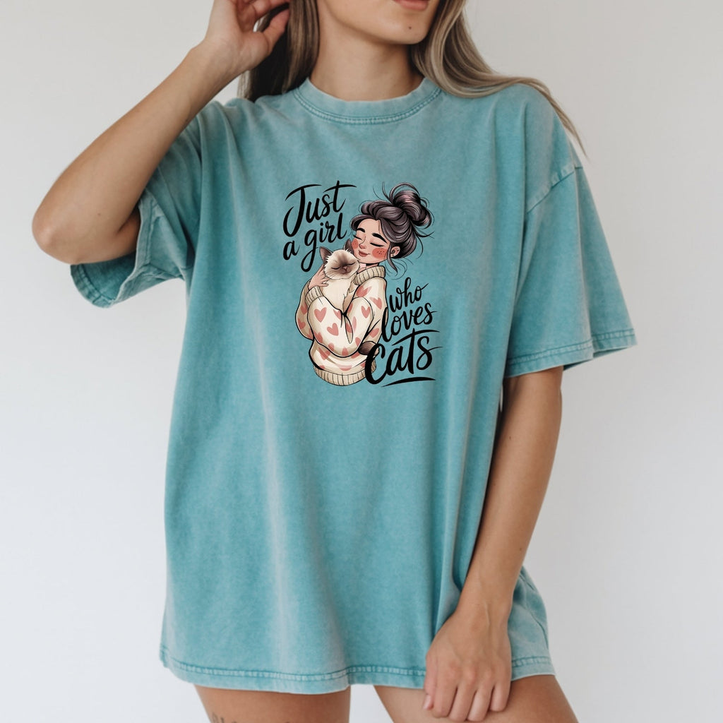 Just a Girl Who Loves Cats T-Shirt - Funny Cat Sarcastic product image 12