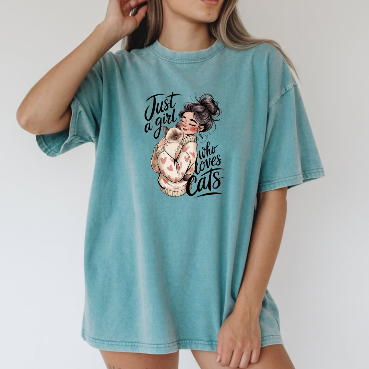 Just a Girl Who Loves Cats T-Shirt - Funny Cat Sarcastic product image 12