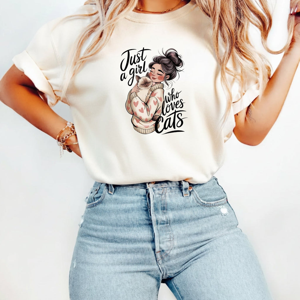 Just a Girl Who Loves Cats T-Shirt - Funny Cat Sarcastic product image 14