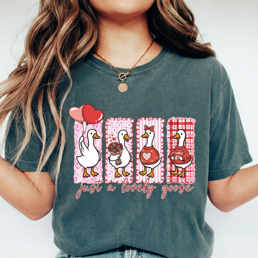 Just a Lovely Goose Valentine Shirt – Funny Silly Graphic product image 2