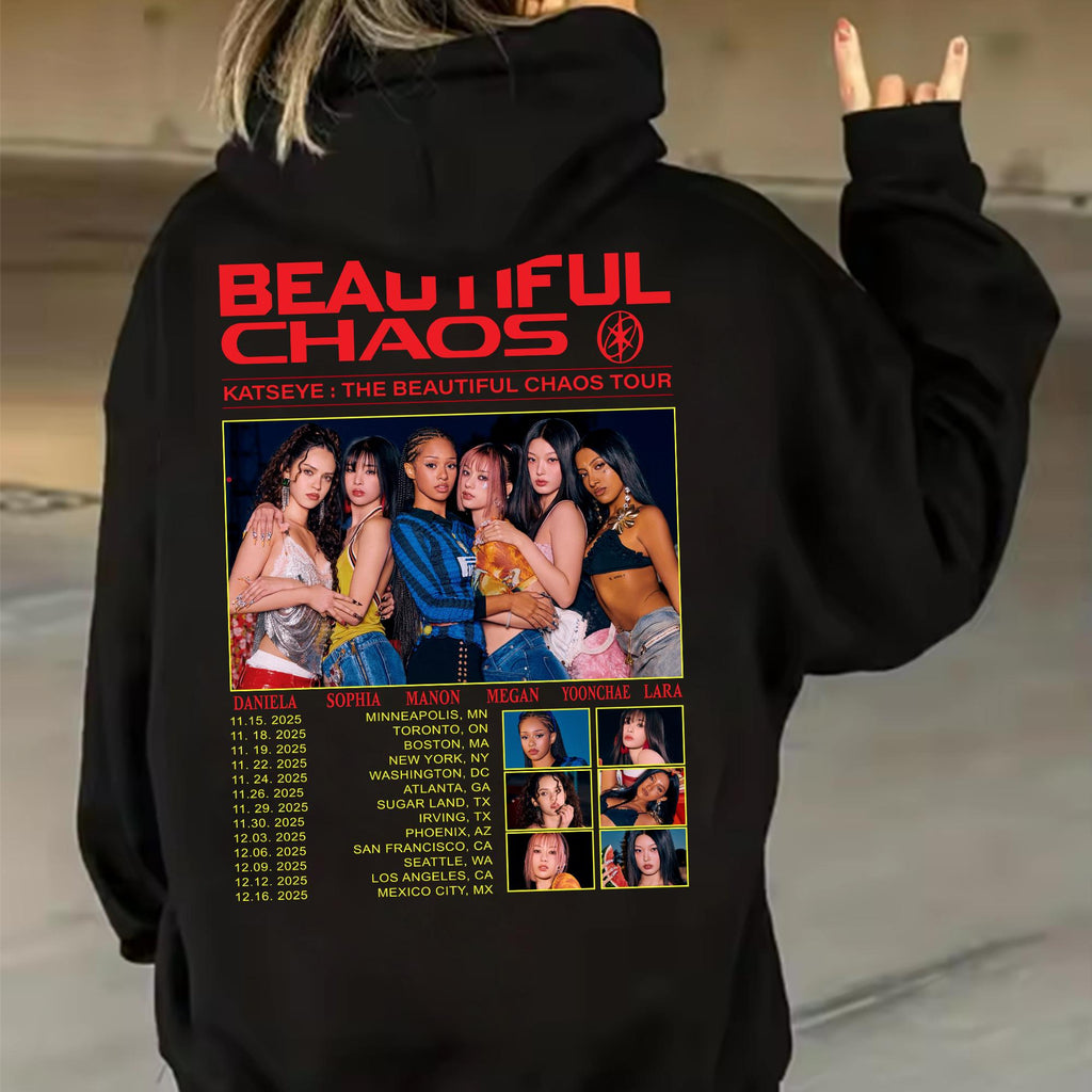 Katseye Inspired Beautiful Chaos Hoodie – K-Pop Fan Tour product image 6