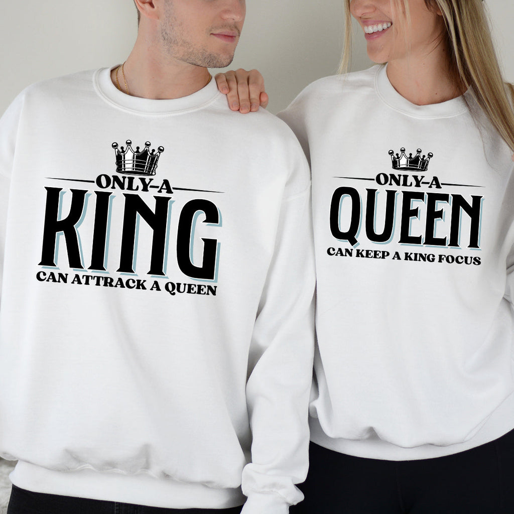 King Attract Queen Focus Matching Hoodies For Couples product image 6