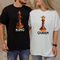 King & Queen Chess Piece Matching T-Shirts For Couples product image 1