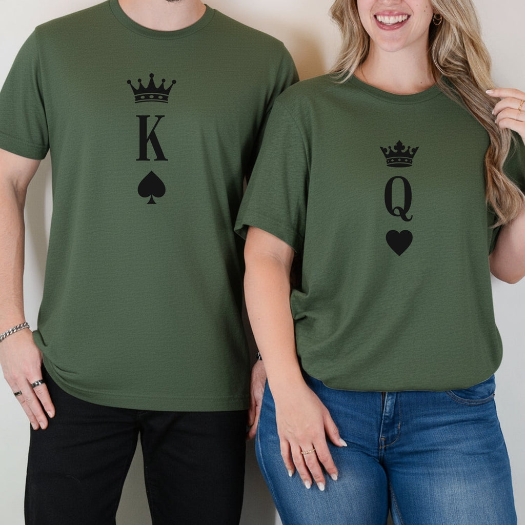 King and Queen Heart Matching T-Shirts For Couples product image 10