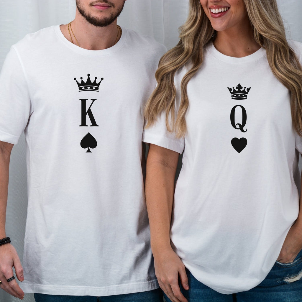 King and Queen Heart Matching T-Shirts For Couples product image 3