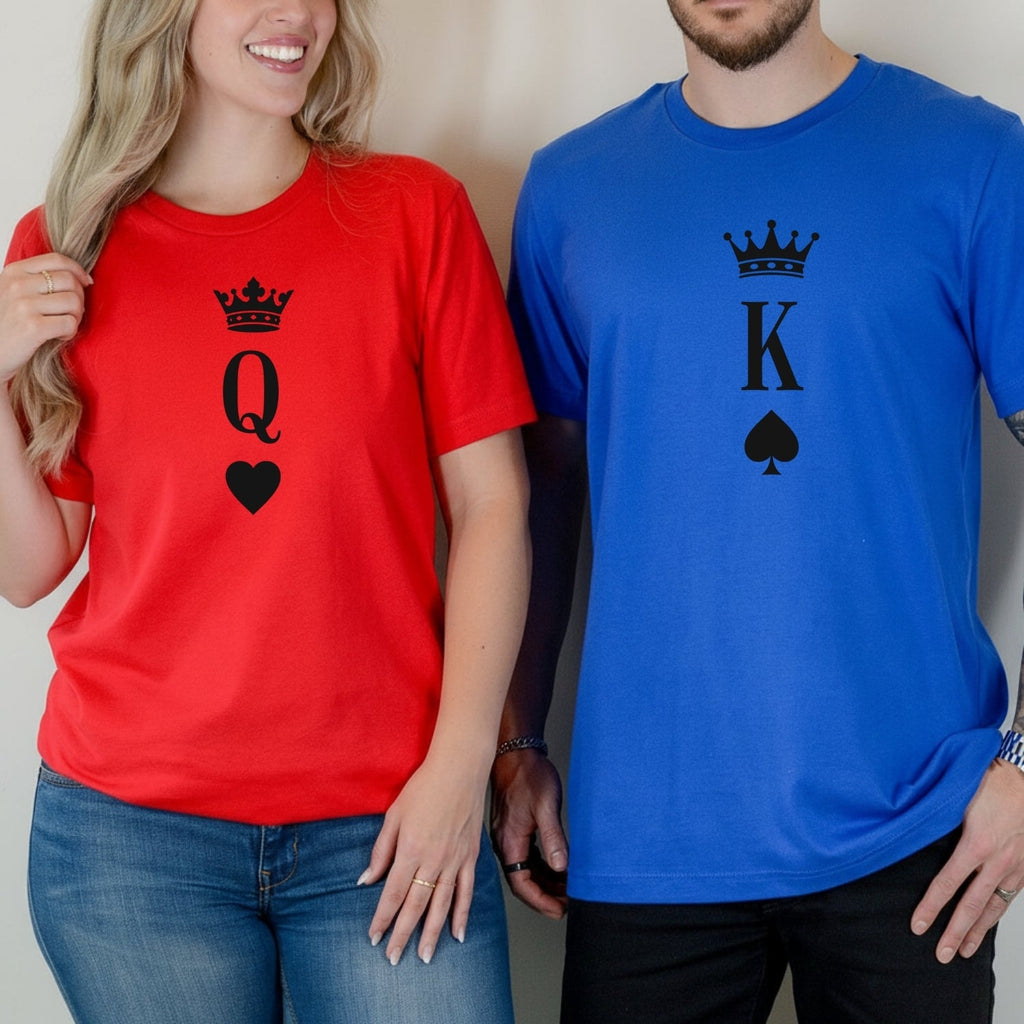 King and Queen Heart Matching T-Shirts For Couples product image 5