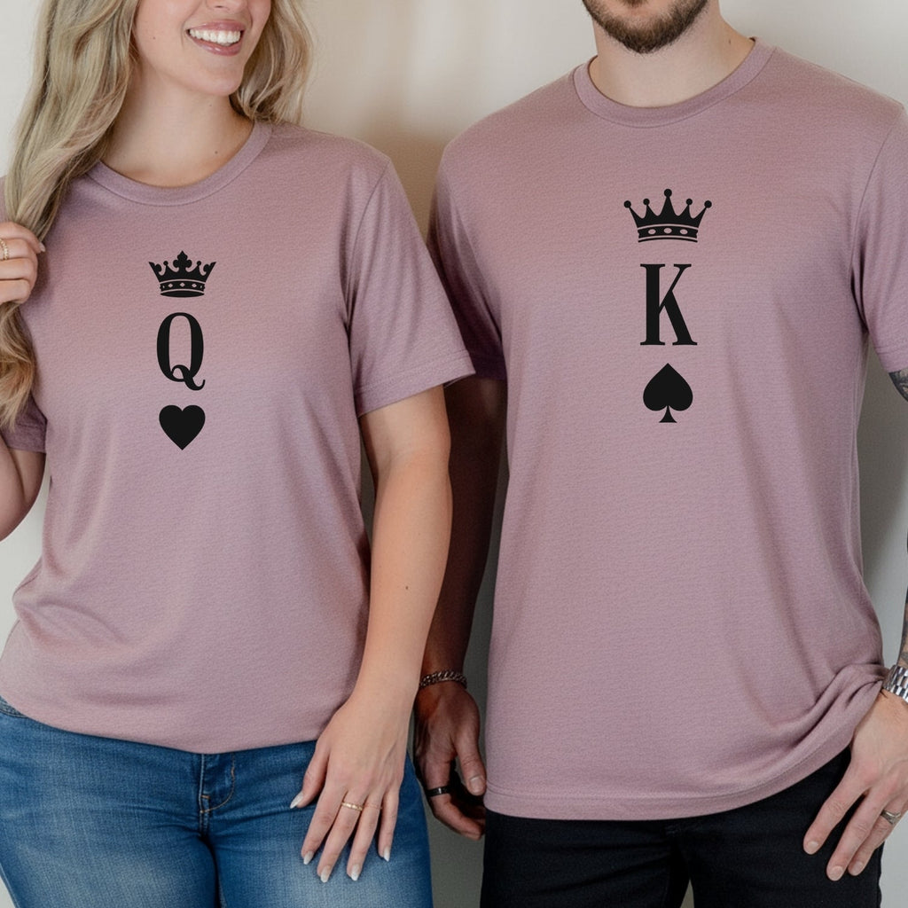 King and Queen Heart Matching T-Shirts For Couples product image 6