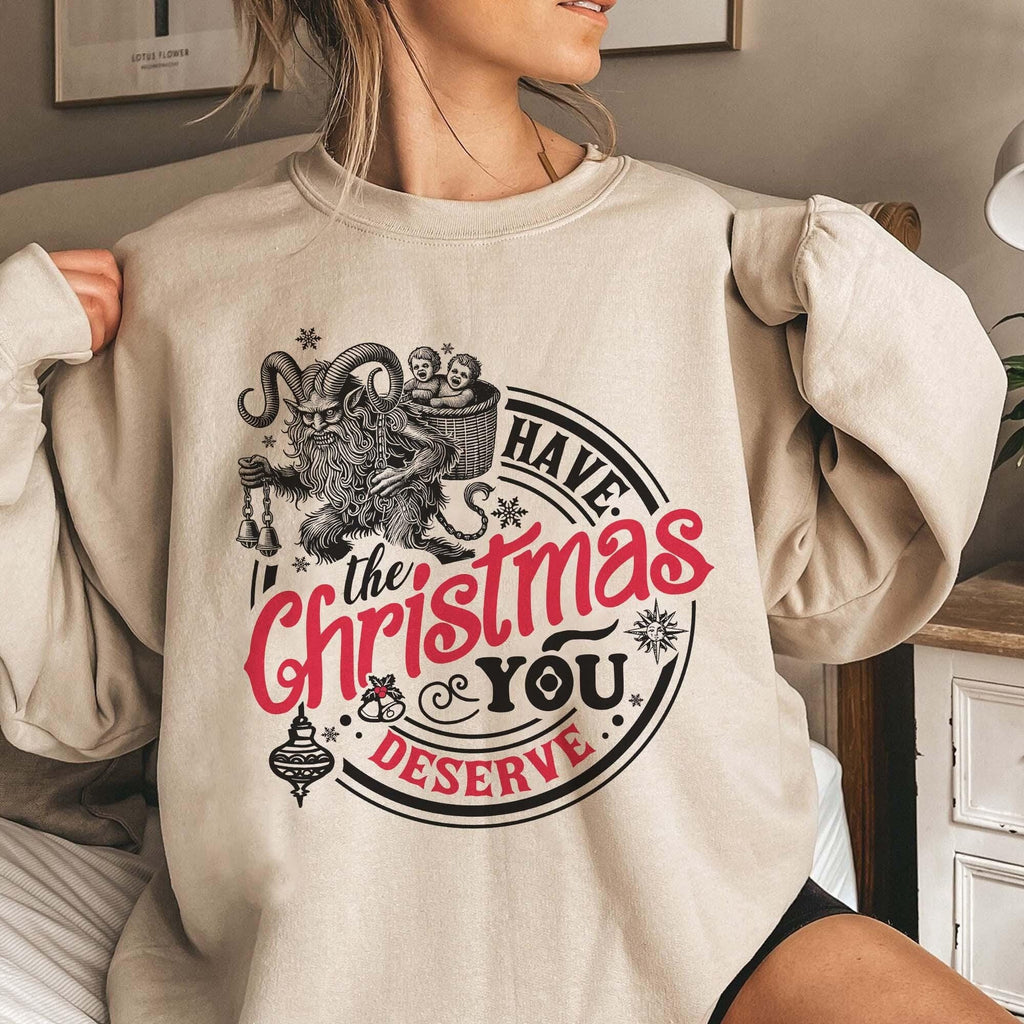 Krampus Have the Christmas You Deserve Sweatshirt – Dark product image 3