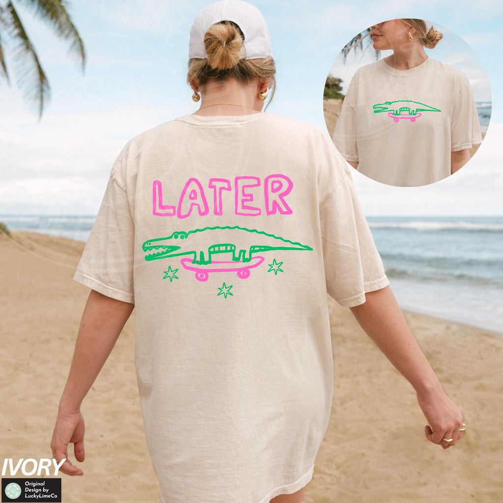Later Gator Graphic Tee – Funny Alligator Humor Front Back product image 2