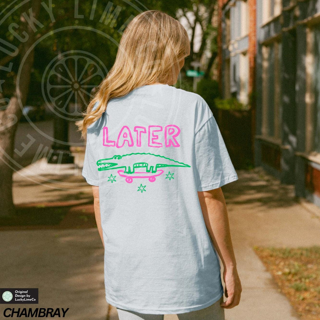 Later Gator Graphic Tee – Funny Alligator Humor Front Back product image 6