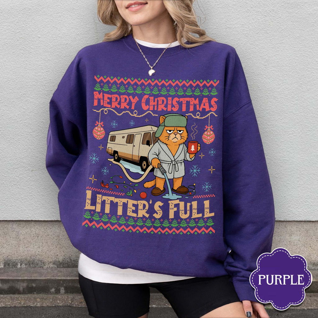 Litter’s Full Cat Christmas Sweatshirt – Funny Xmas product image 10