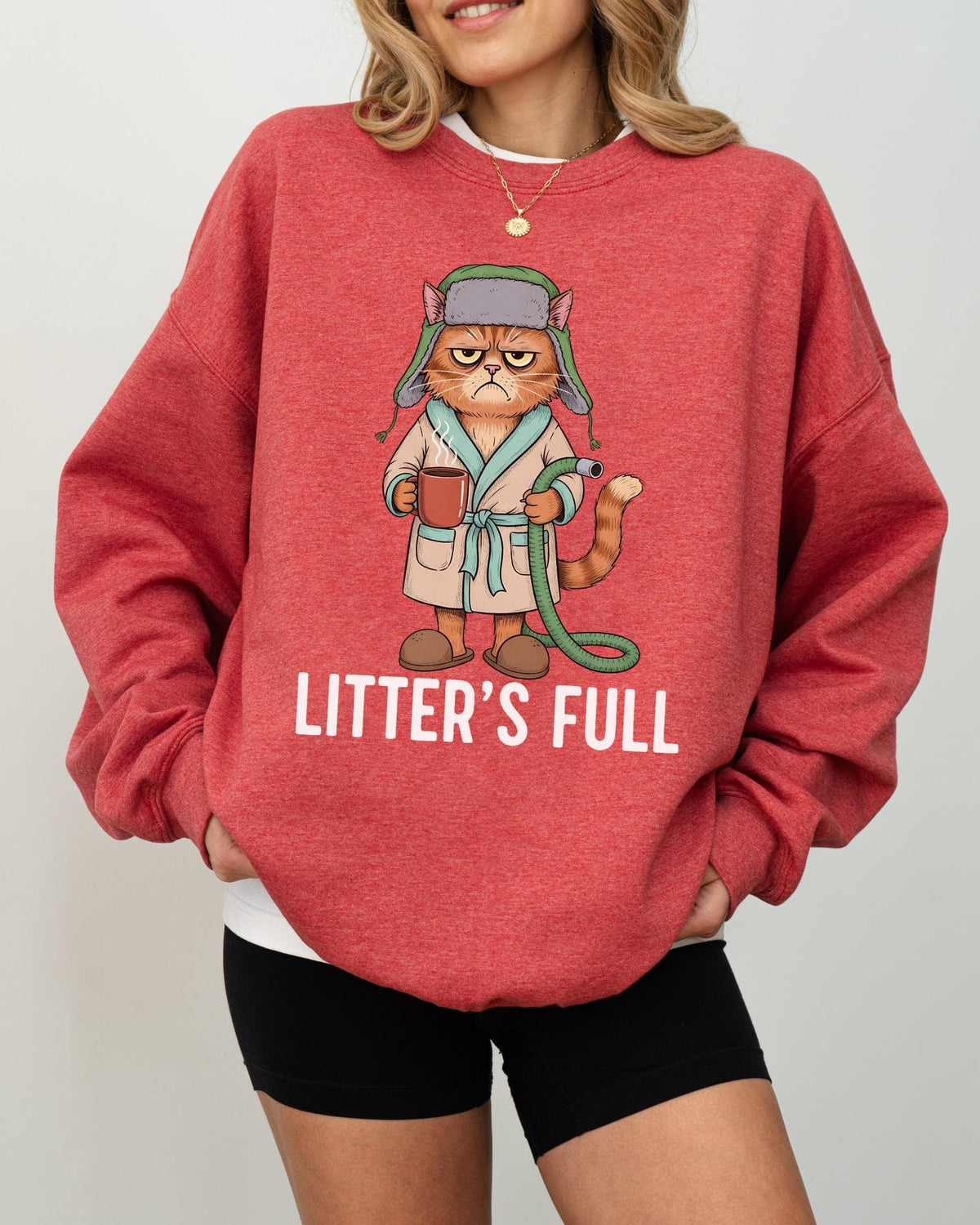 Litters Full Funny Cat Lovers Christmas Shirt – Cute Xmas product image 5