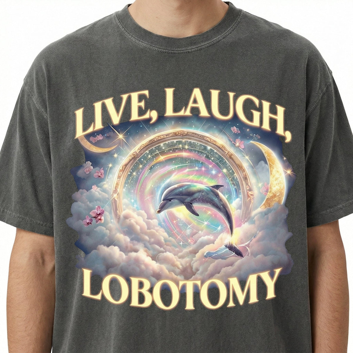 Live Laugh Lobotomy T-Shirt - Funny Dolphin Meme Graphic Tee product image 1