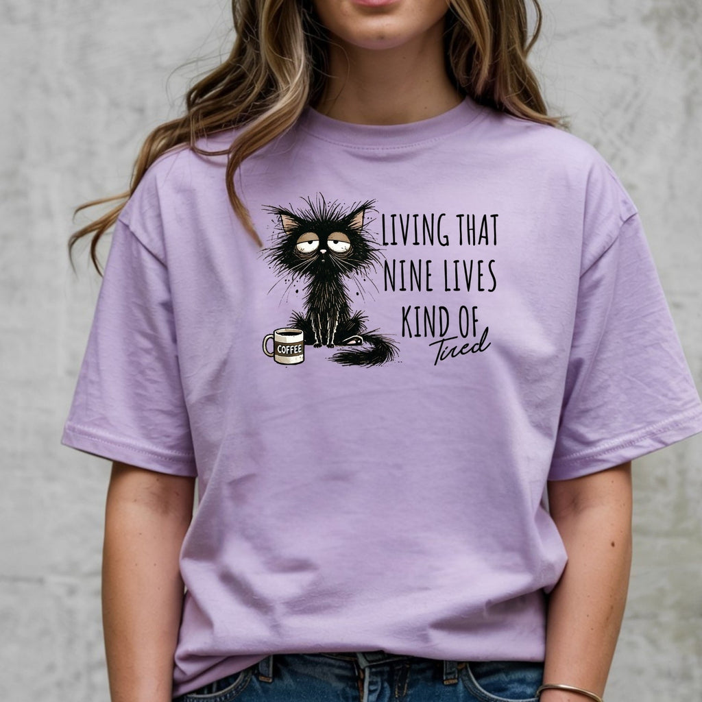 Living That Nine Lives Kind of Tired - Funny Cat Sarcastic product image 8