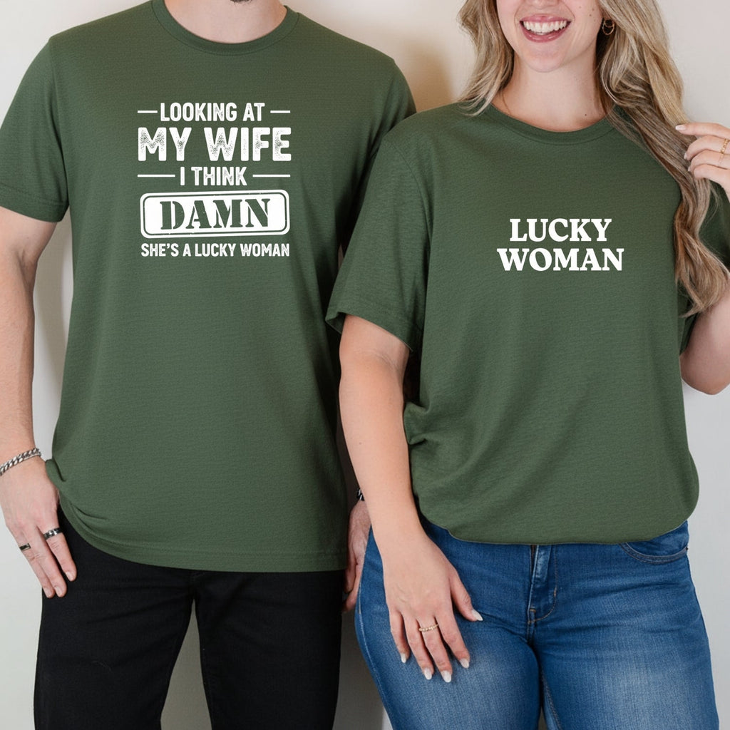 Looking At My Wife I Think Damn She's Lucky Woman Matching product image 12