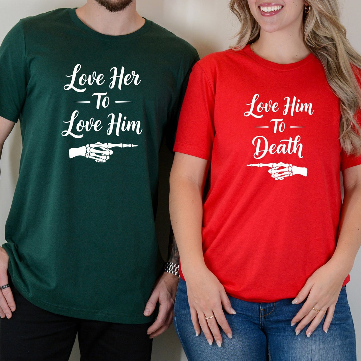 Love Him To Death Her To Matching T-Shirt For Couples product image 3