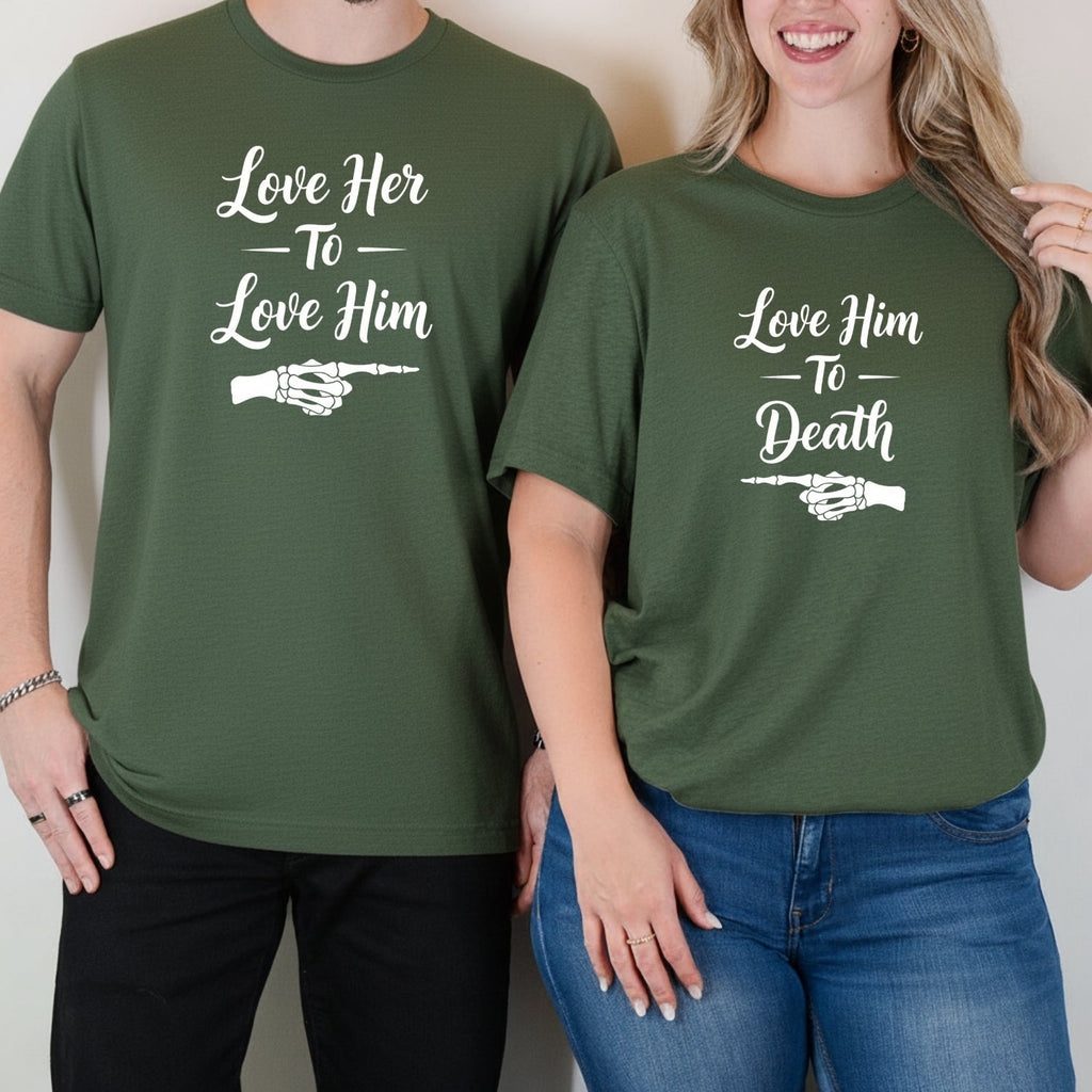 Love Him To Death Her To Matching T-Shirt For Couples product image 7