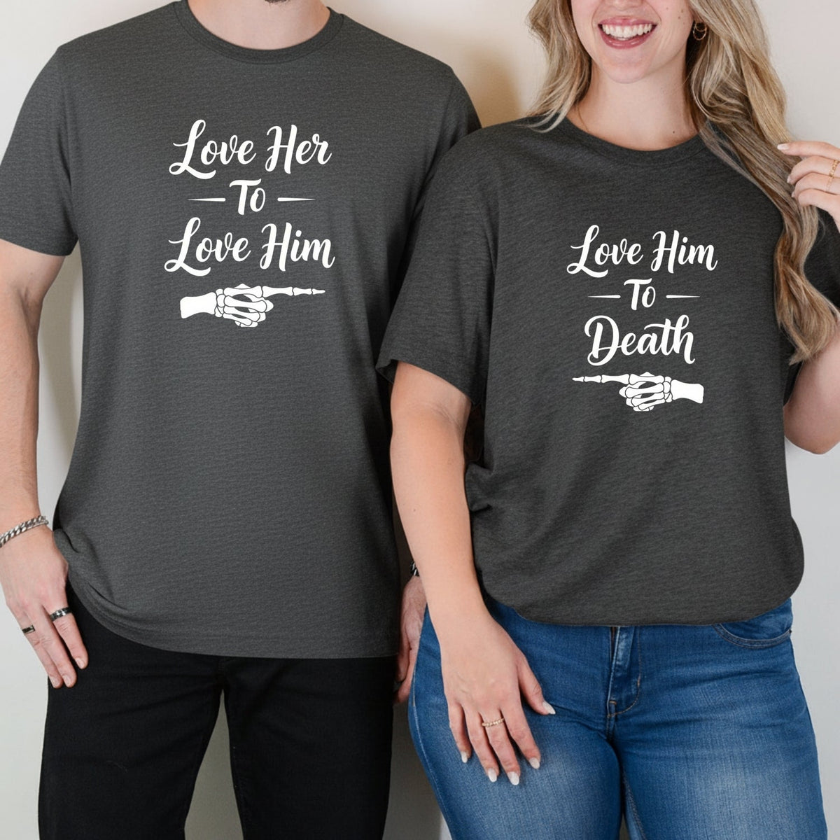 Love Him To Death Her To Matching T-Shirt For Couples product image 8