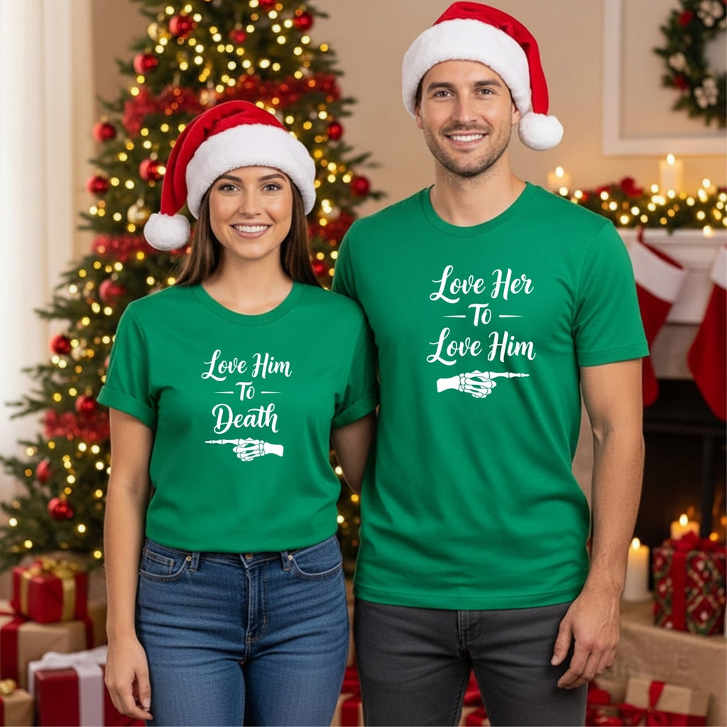 Love Him To Death Her To Matching T-Shirt For Couples product image 9