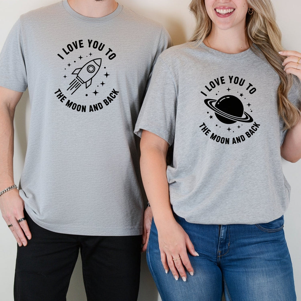 Love You To The Moon And Back Matching T-Shirts For Couples product image 3