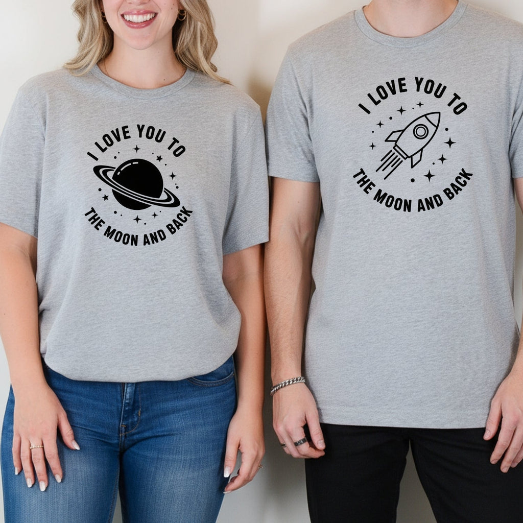 Love You To The Moon And Back Matching T-Shirts For Couples product image 6
