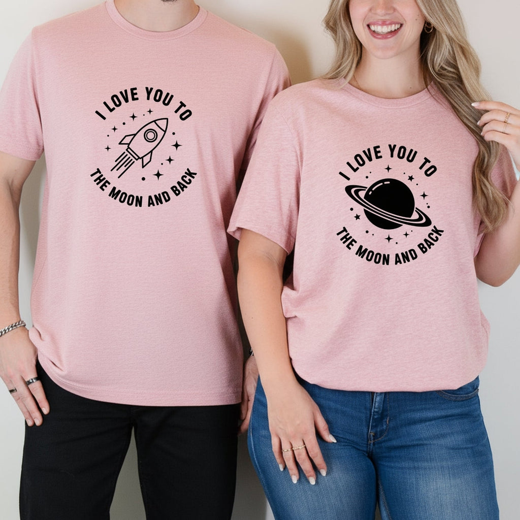 Love You To The Moon And Back Matching T-Shirts For Couples product image 7