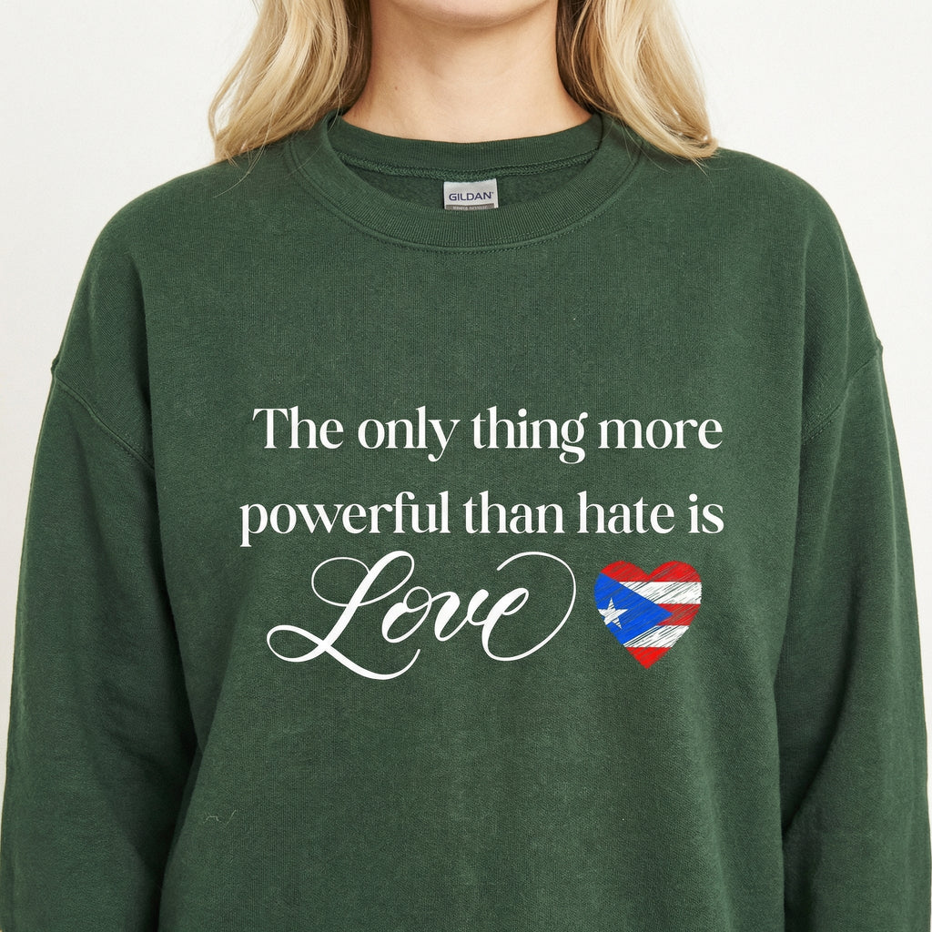 Love Is More Powerful Than Hate T-Shirt - Puerto Rico Flag product image 5