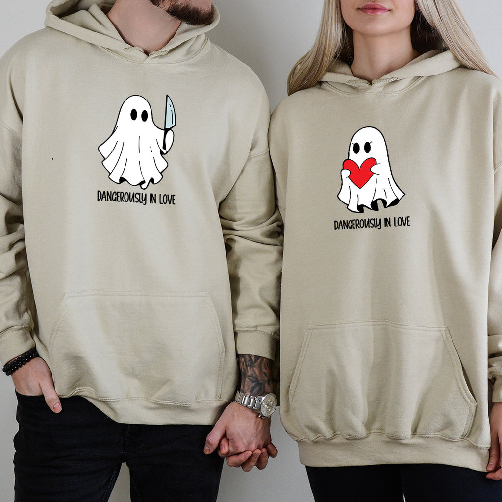 Love or Knife Ghost Matching Hoodies For Couples product image 2