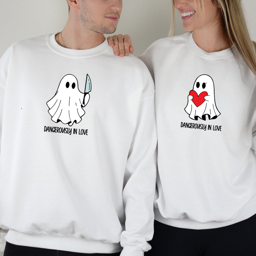 Love or Knife Ghost Matching Hoodies For Couples product image 4