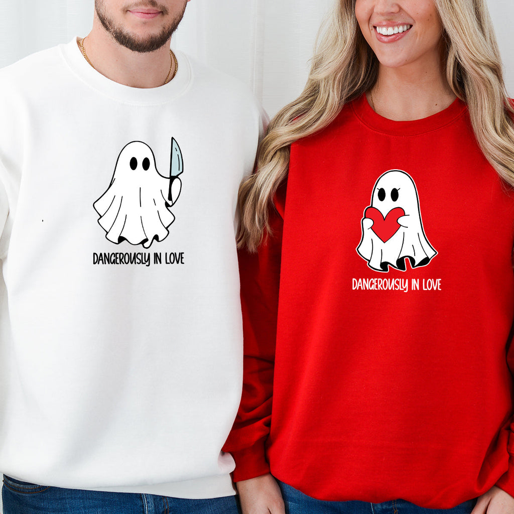 Love or Knife Ghost Matching Hoodies For Couples product image 5