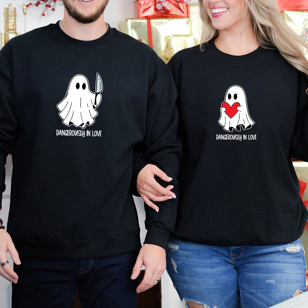 Love or Knife Ghost Matching Hoodies For Couples product image 6