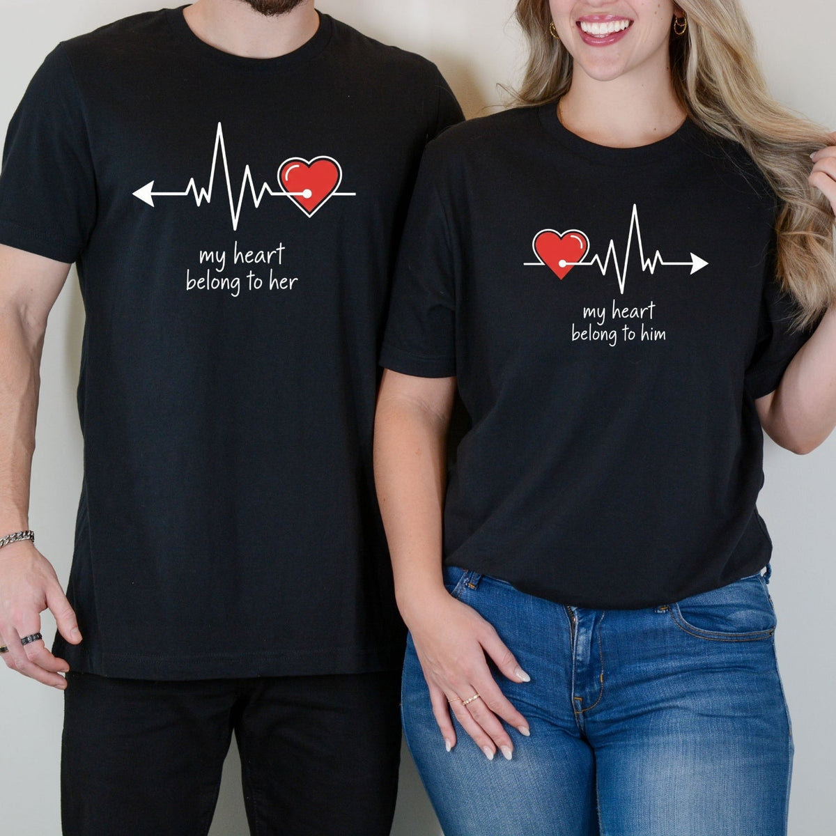 My Heart Belong To Her Him Beat Matching T-Shirts For product image 2
