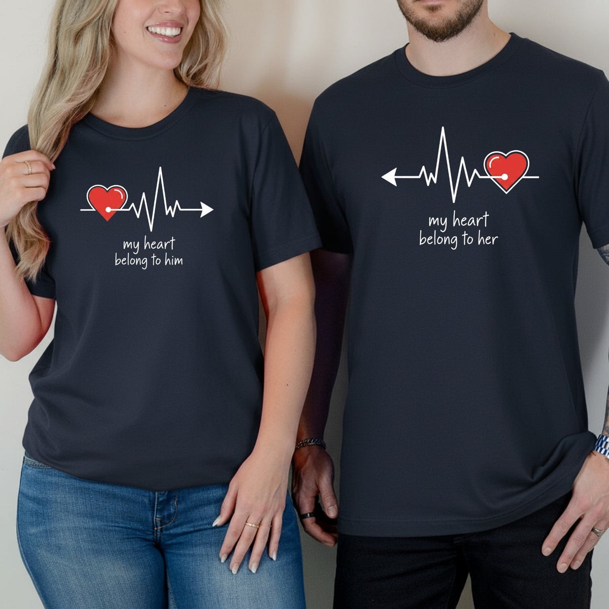 My Heart Belong To Her Him Beat Matching T-Shirts For product image 7
