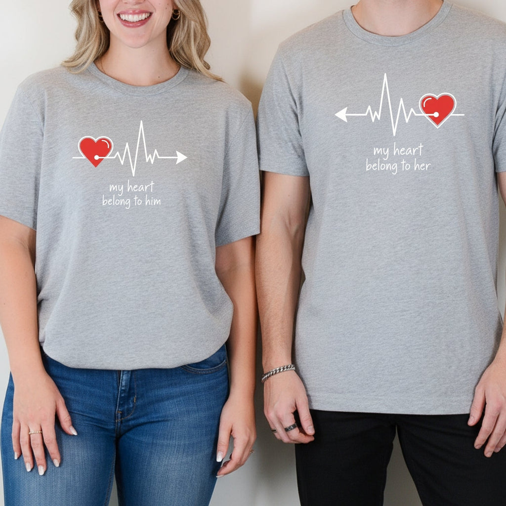 My Heart Belong To Her Him Beat Matching T-Shirts For product image 8