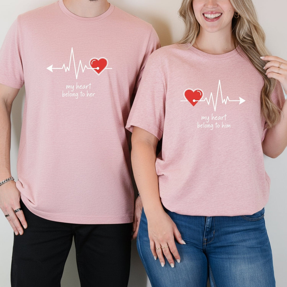 My Heart Belong To Her Him Beat Matching T-Shirts For product image 9