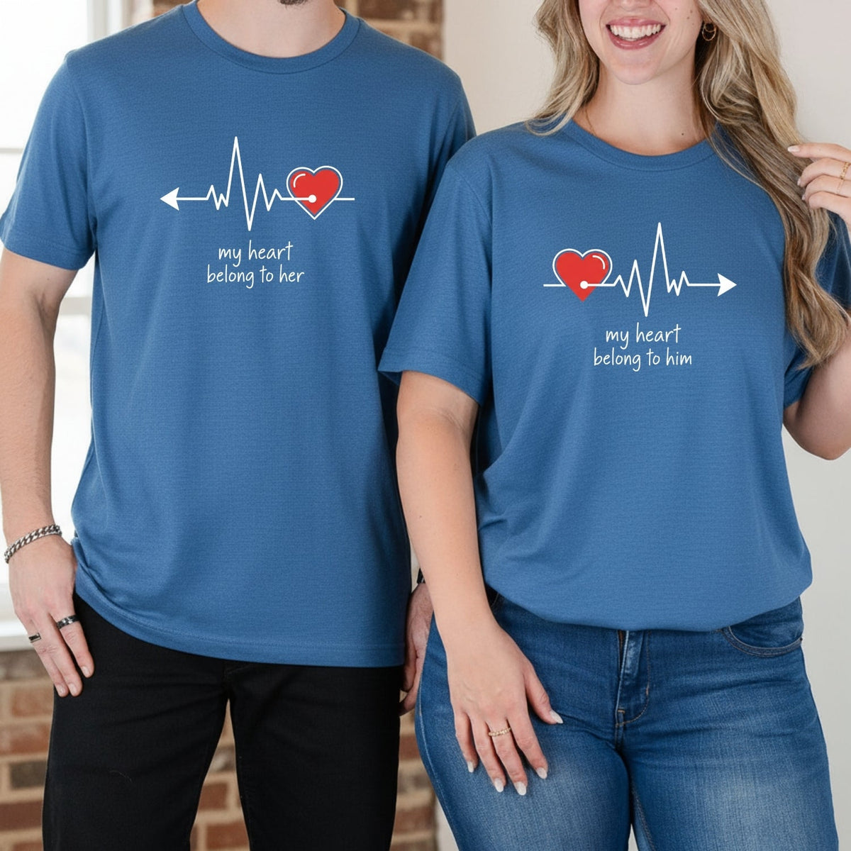 My Heart Belong To Her Him Beat Matching T-Shirts For product image 10