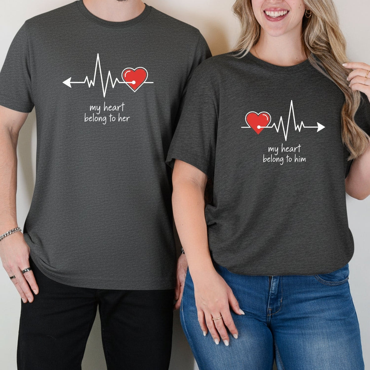 My Heart Belong To Her Him Beat Matching T-Shirts For product image 1