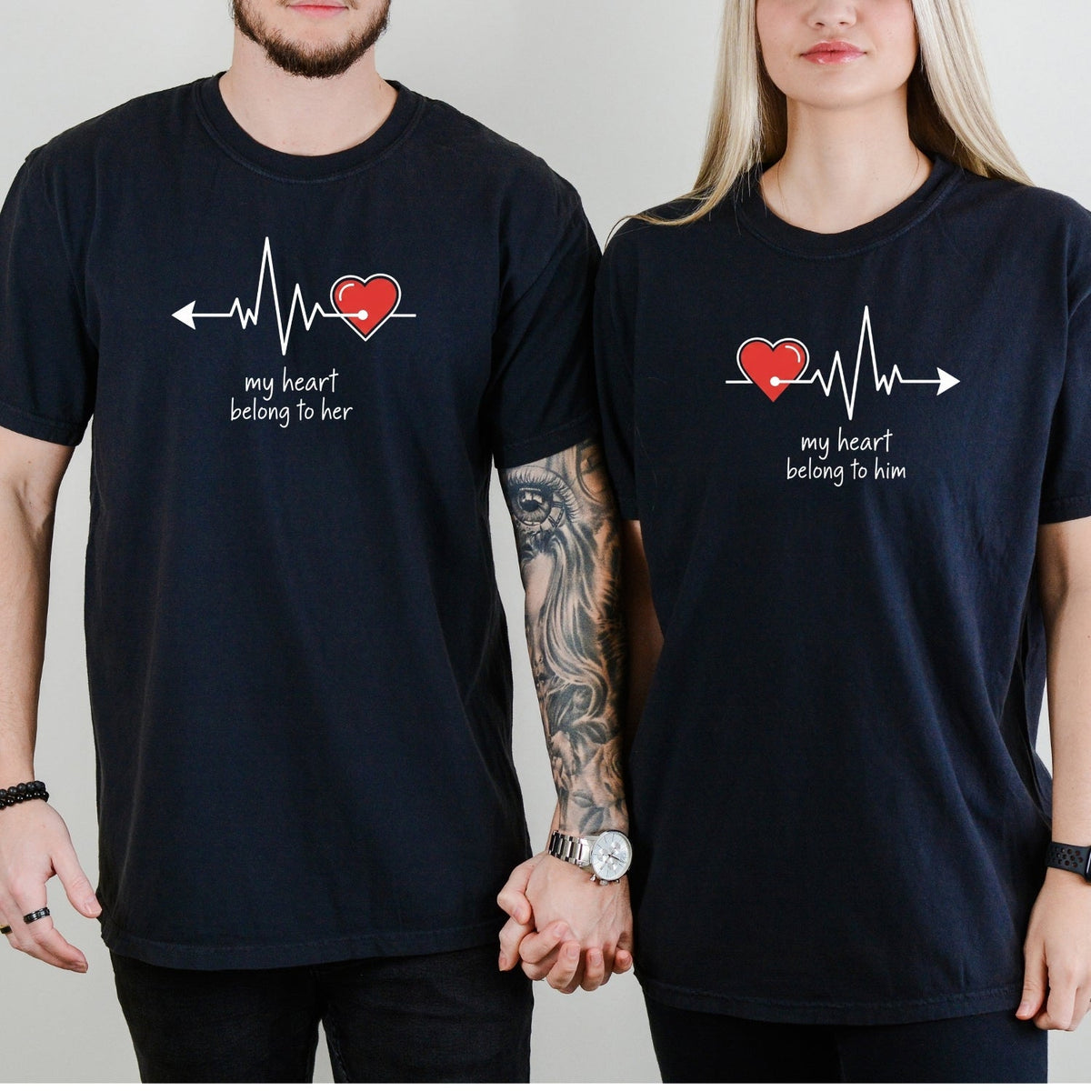 My Heart Belong To Her Him Beat Matching T-Shirts For product image 3