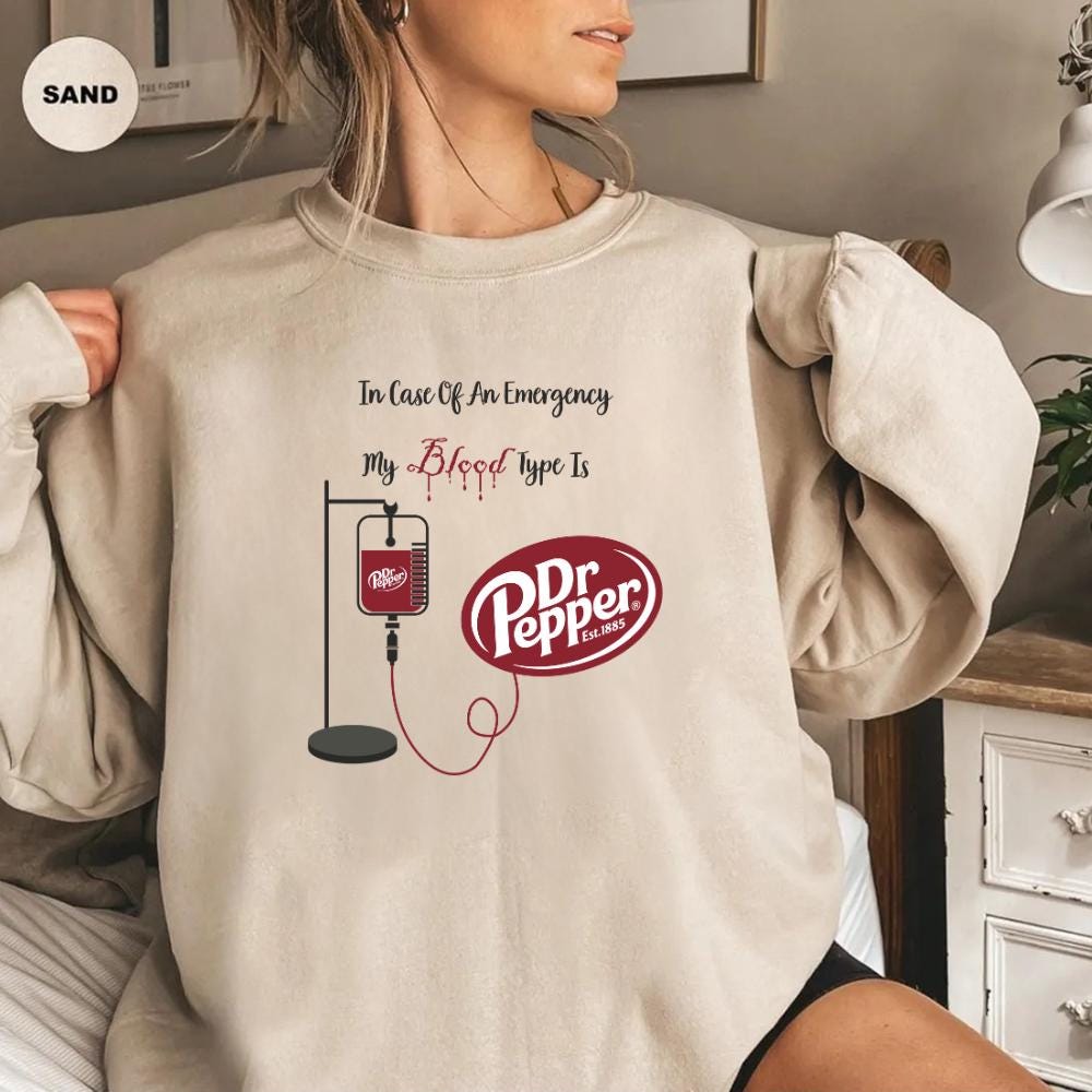 My Blood Type Is Dr Pepper Funny Graphic Sweatshirt – Youth product image 4