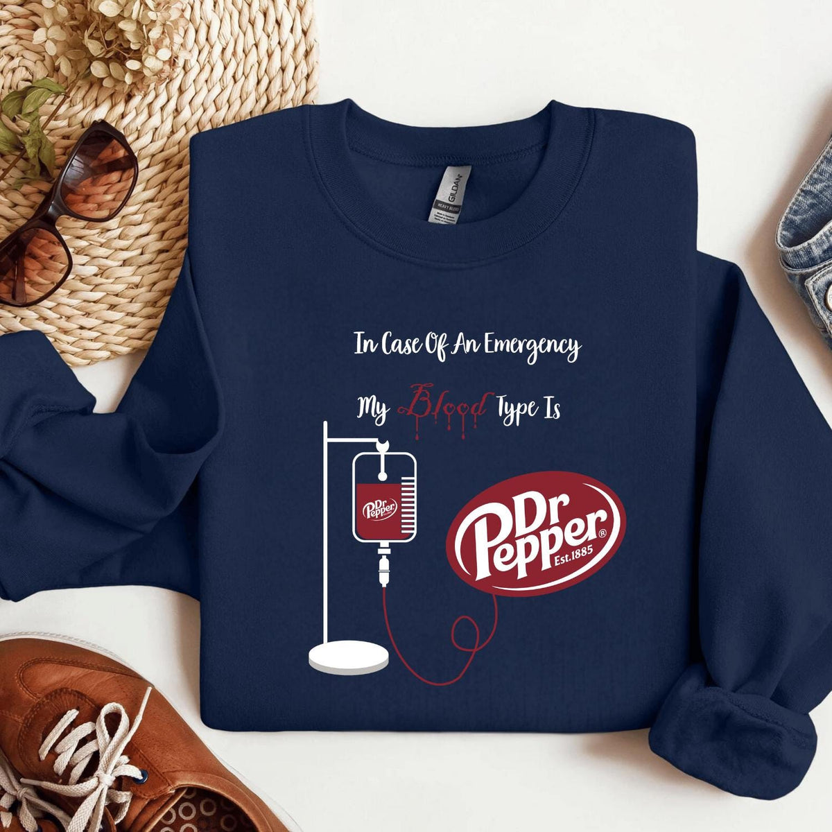 My Blood Type Is Dr Pepper Funny Graphic Sweatshirt – Youth product image 5