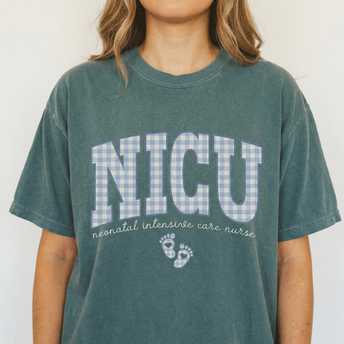 NICU Nurse Gingham Shirt – Neonatal Intensive Care Graphic product image 2