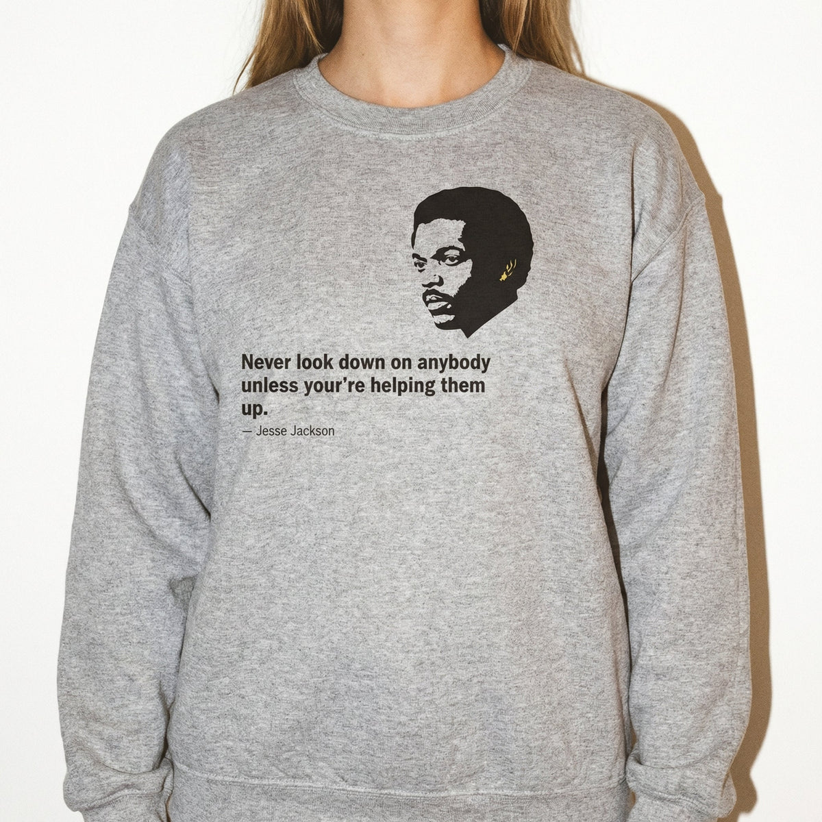 Never Look Down on Anybody Quote T-Shirt – Inspirational product image 4