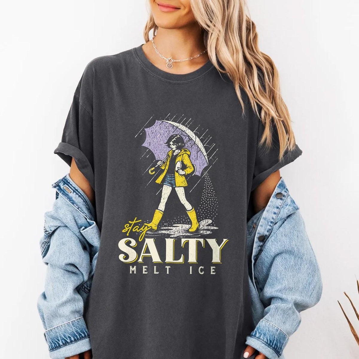 No ICE Stay Salty Political Graphic Tee – Social Justice product image 1